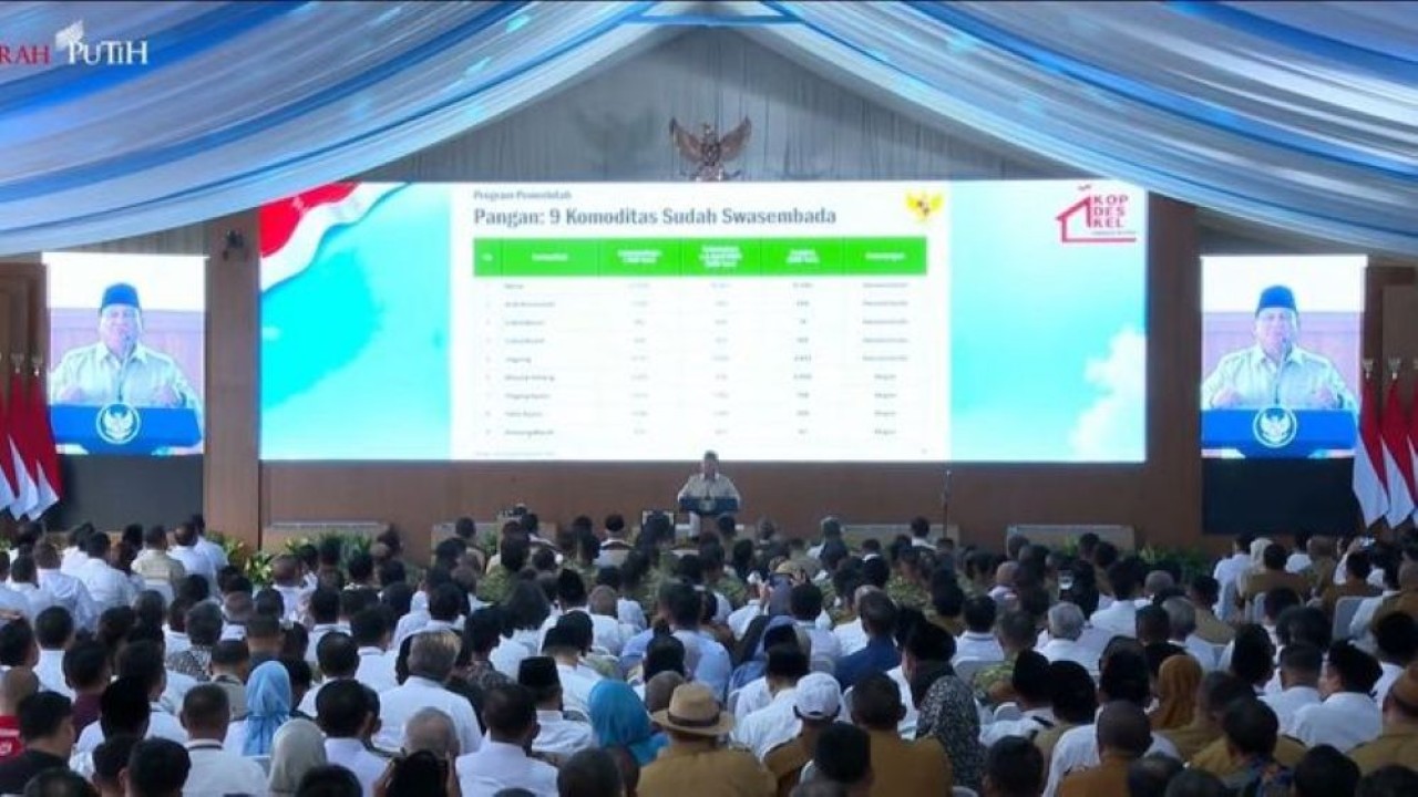 Presiden Prabowo Subianto meresmikan operasional 1.061 Koperasi Desa/Kelurahan Merah Putih dalam agenda nasional di Kabupaten Nganjuk, Jawa Timur. (Foto: Istimewa)
