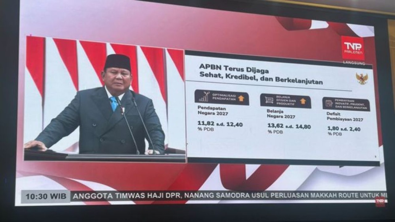 Presiden Prabowo Subianto dalam Sidang Paripurna di Komplek Parlemen. (Foto: Istimewa)