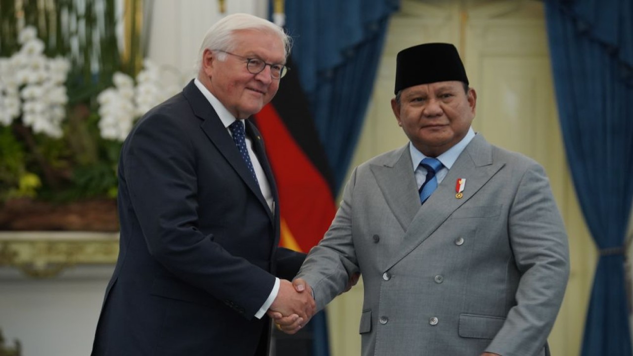 Presiden Republik Indonesia Prabowo Subianto dan Presiden Republik Federasi Jerman Frank-Walter Steinmeier. (Foto: Dok/Istimewa/Bakom RI))