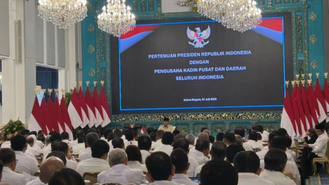 Presiden Prabowo Subianto menggelar pertemuan dengan para pimpinan dan pengurus Kadin di Istana Negara, Jakarta, Jumat, 31 Juli 2026. (Foto: NTVnews)