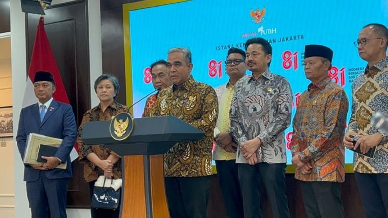 Pimpinan MPR RI di Kantor Presiden. (Foto: NTVnews)