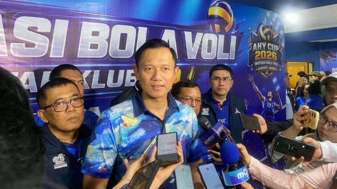 AHY di ajang AHY Cup 2026 yang digelar di GOR Youth Center Otista, Jakarta Timur (Demokrat)